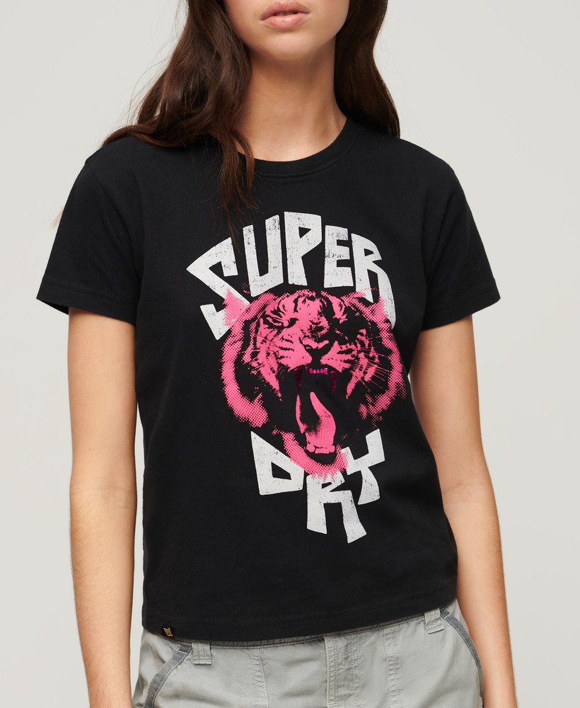 camiseta gráfica lo-fi rock na cor preto jato