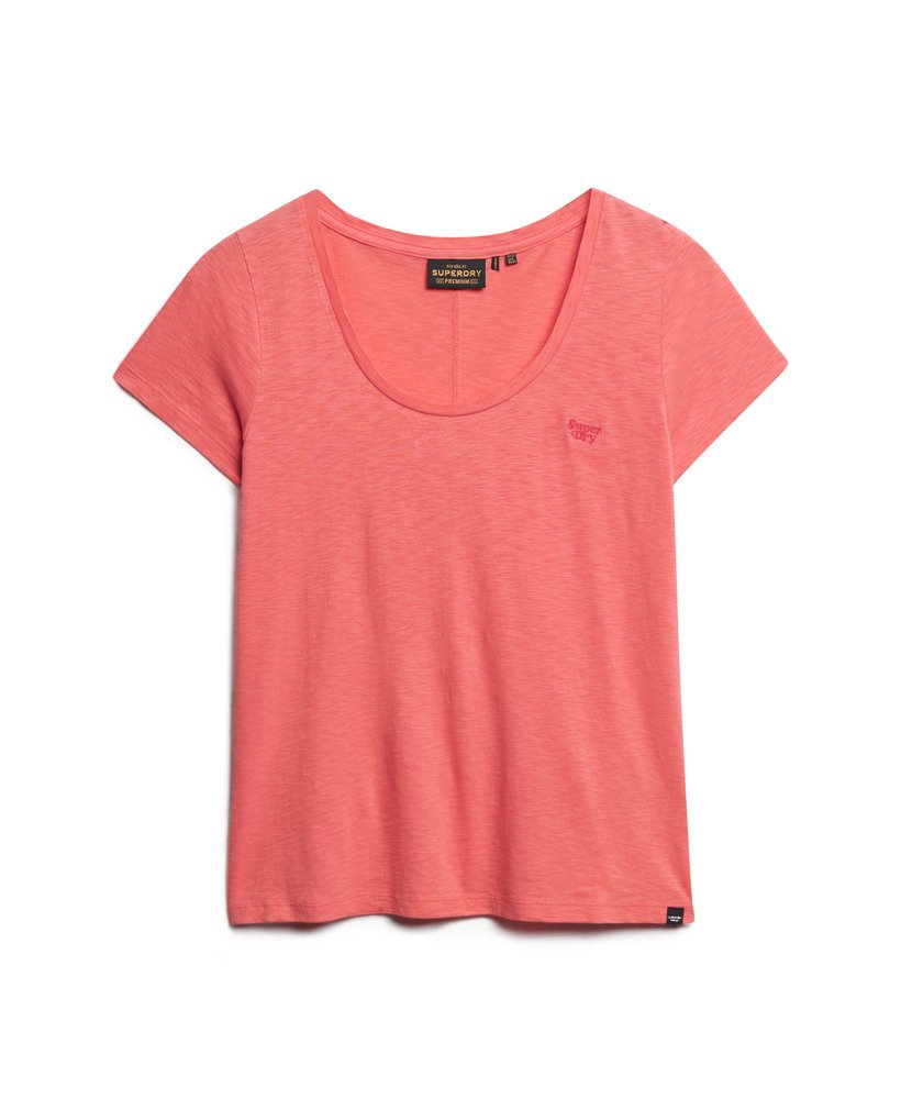 camiseta studios com decote redondo na cor sugar coral