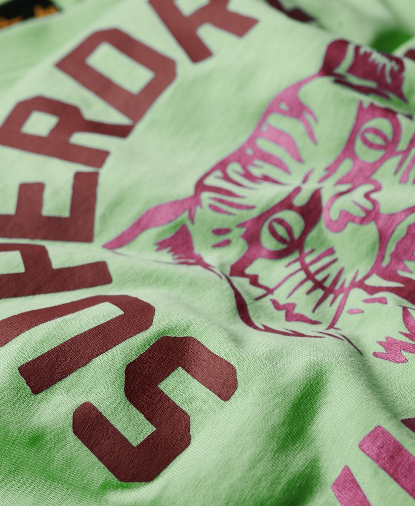 camiseta varsity burnout na cor verde menta neo