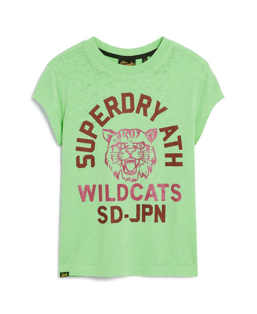 camiseta varsity burnout na cor verde menta neo