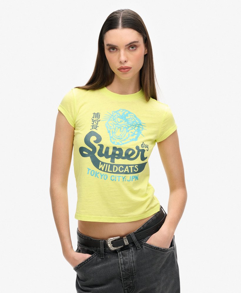 camiseta varsity burnout na cor lemon tonic