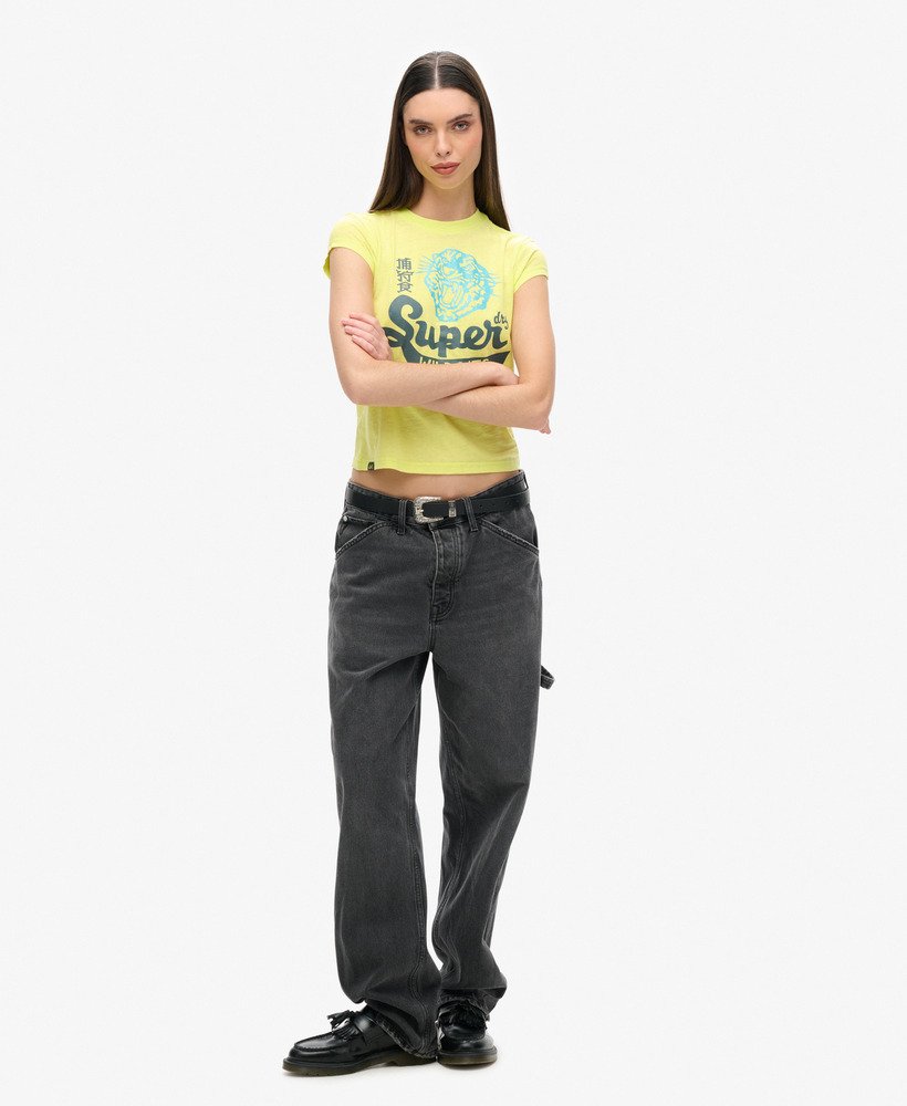 camiseta varsity burnout na cor lemon tonic