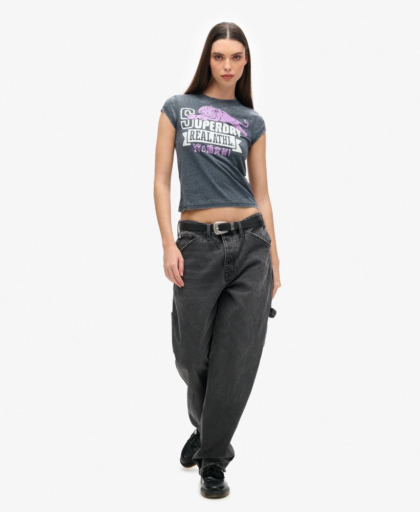 camiseta varsity burnout na cor azul marinho eclipse