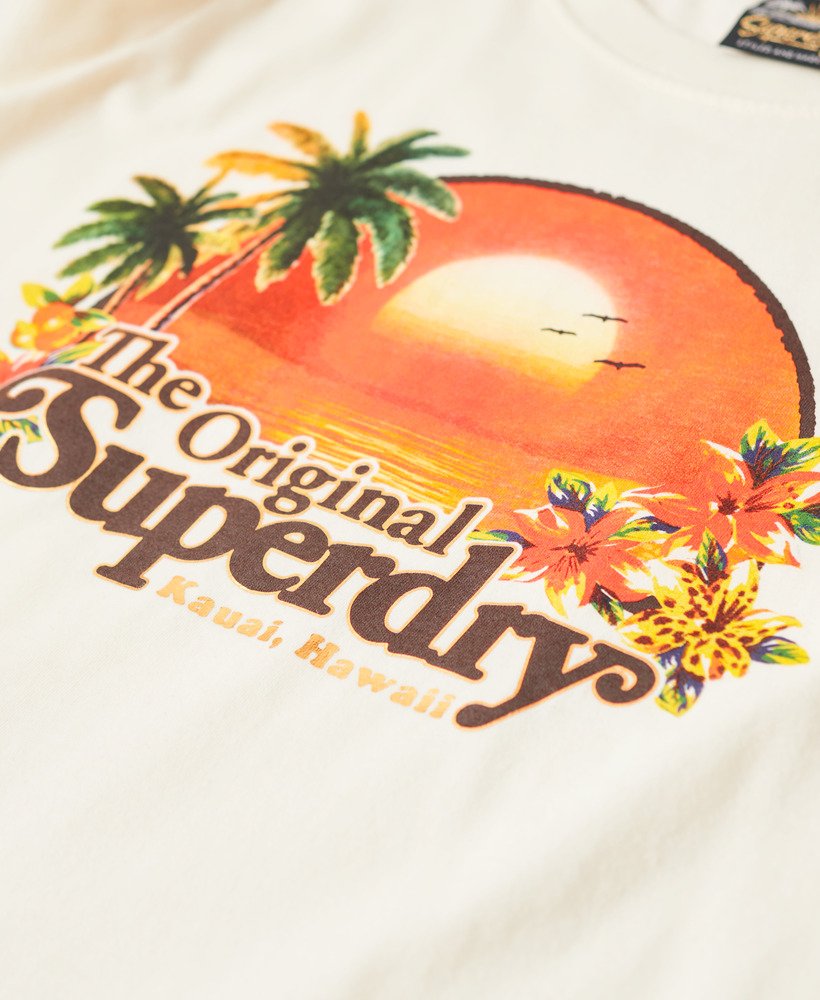 camiseta relaxed de lembrança de viagem em ecru marl