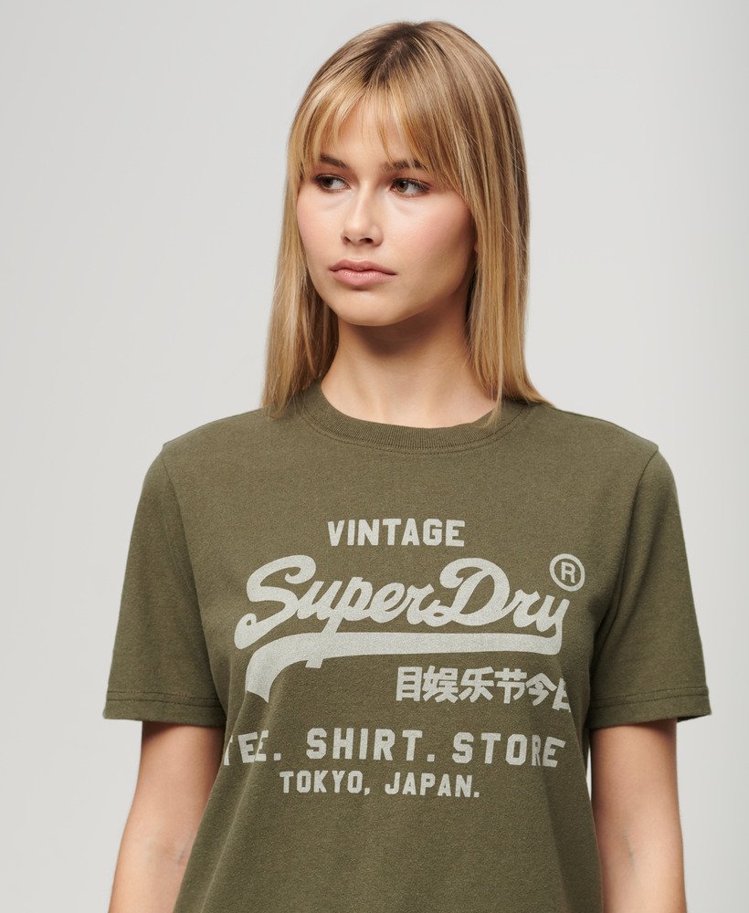 camiseta vintage logo heritage relaxed na cor cáqui mesclado