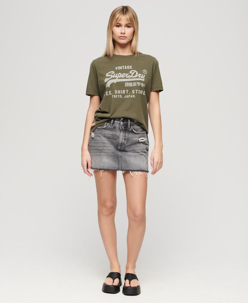 camiseta vintage logo heritage relaxed na cor cáqui mesclado