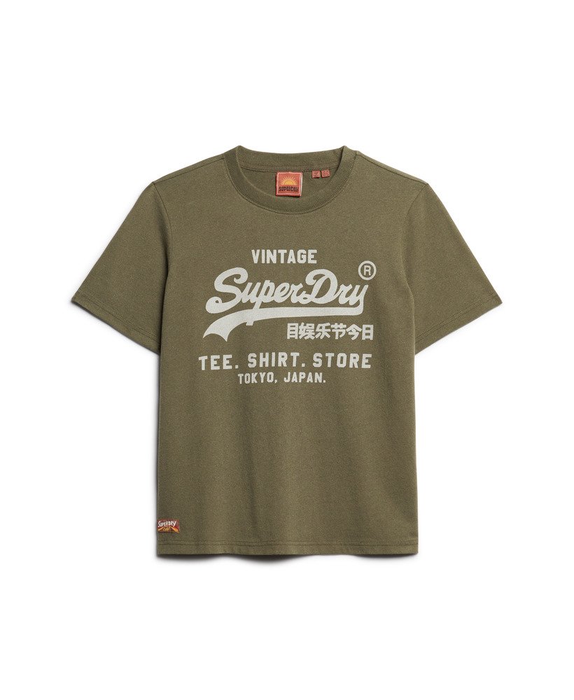 camiseta vintage logo heritage relaxed na cor cáqui mesclado