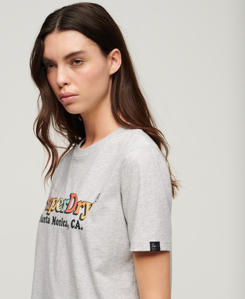 camiseta rainbow logo relaxed fit na cor glacier grey mescl