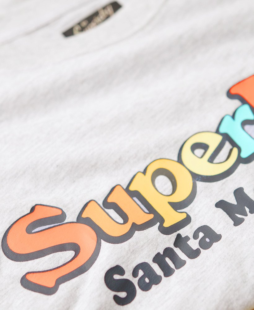camiseta rainbow logo relaxed fit na cor glacier grey mescl