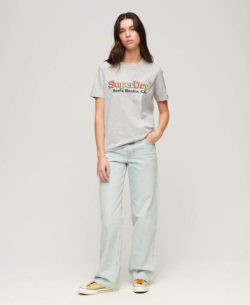 camiseta rainbow logo relaxed fit na cor glacier grey mescl