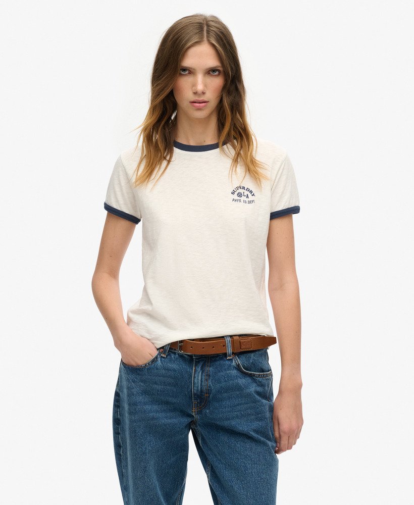 camiseta athletic essentials beach graphic ringer na cor off white