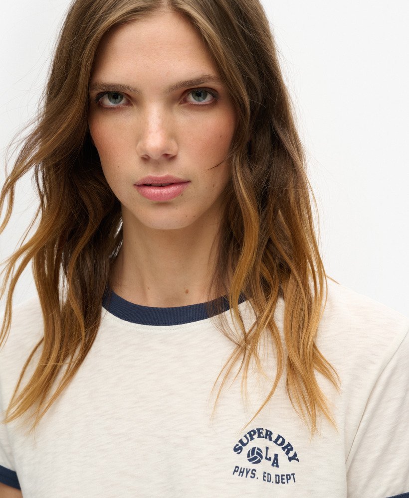 camiseta athletic essentials beach graphic ringer na cor off white
