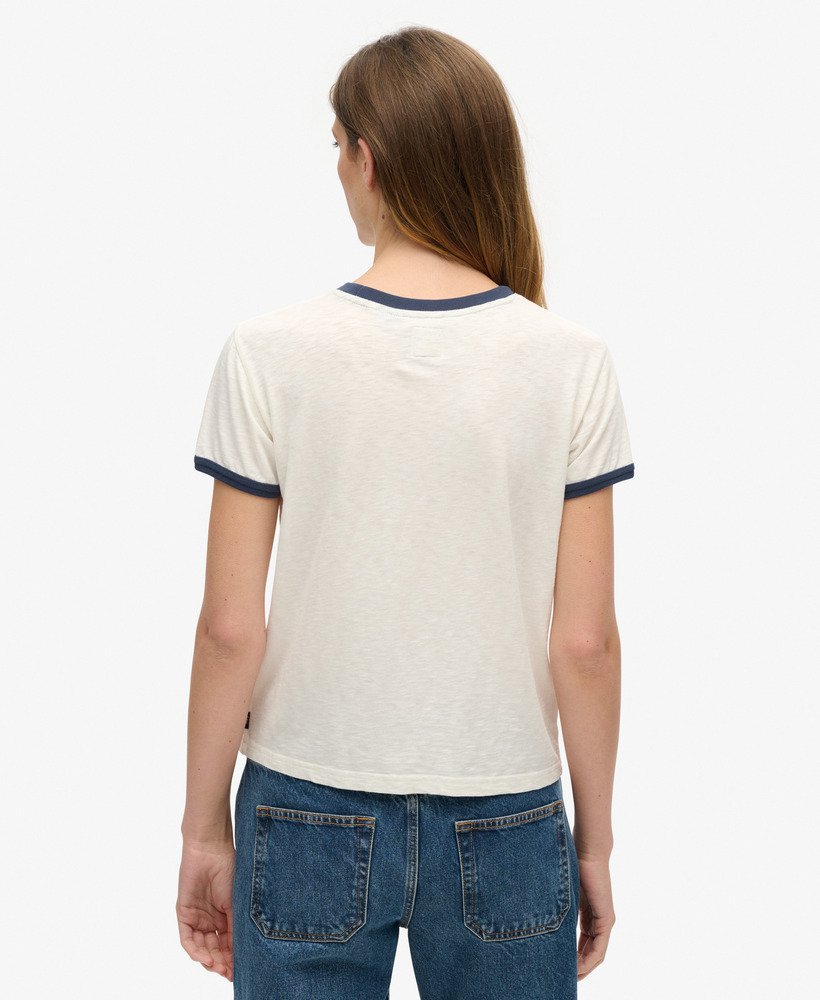 camiseta athletic essentials beach graphic ringer na cor off white