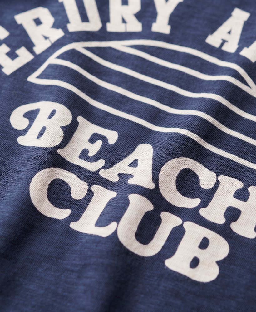 camiseta athletic essentials beach graphic ringer na cor azul marinho mais intenso