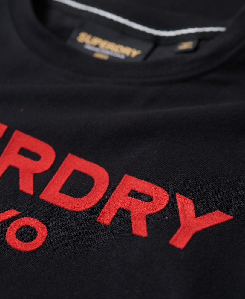 camiseta sport luxe com estampa gráfica em pretovermelho