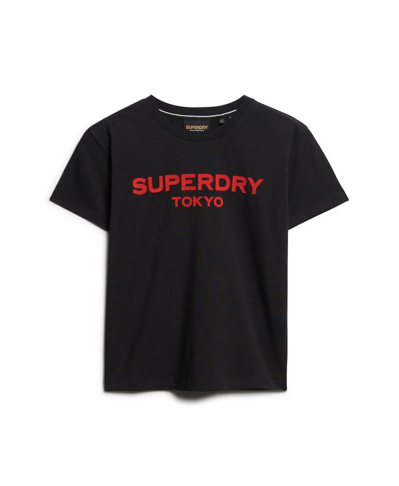 camiseta sport luxe com estampa gráfica em pretovermelho