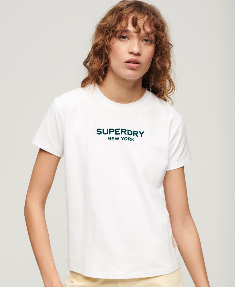 camiseta sport luxe graphic na cor branco brilhante