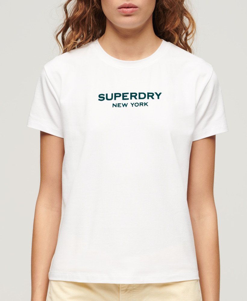 camiseta sport luxe graphic na cor branco brilhante