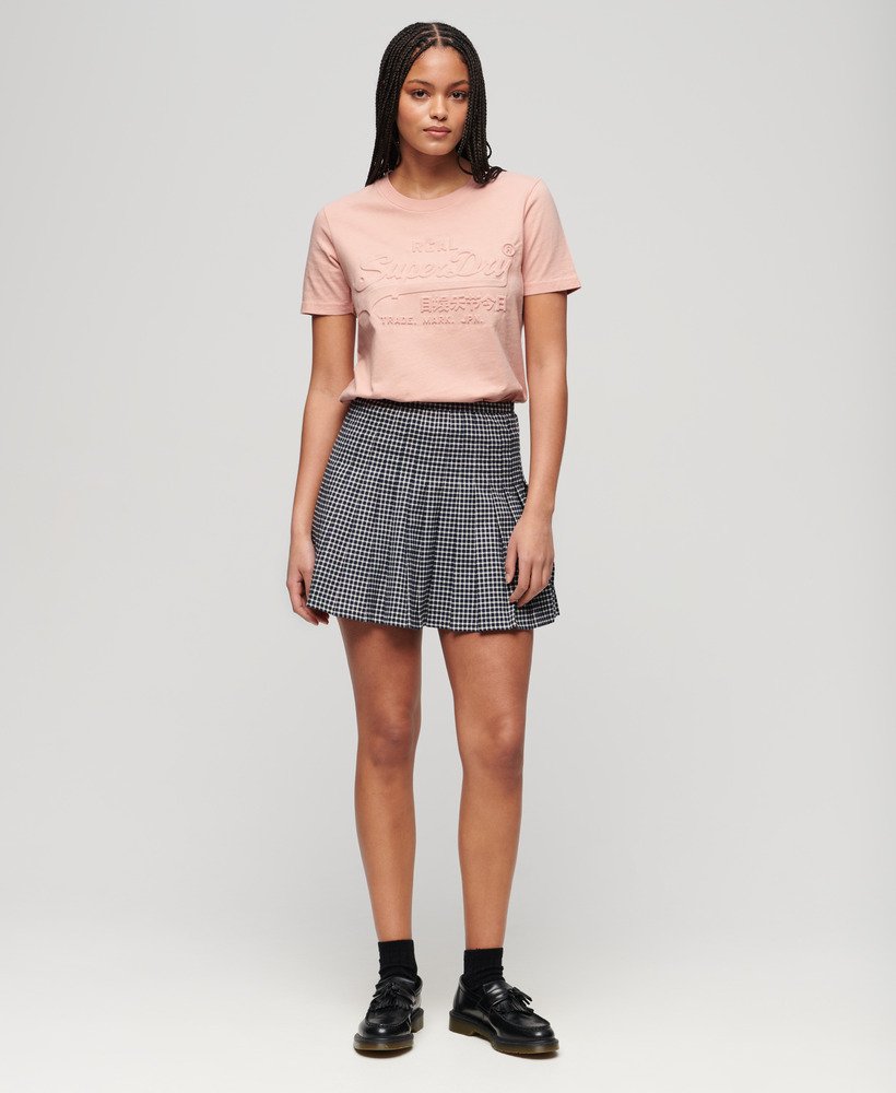 camiseta relaxed com relevo na cor rosa pêssego