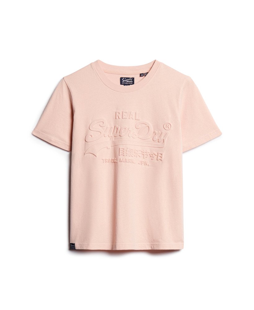 camiseta relaxed com relevo na cor rosa pêssego