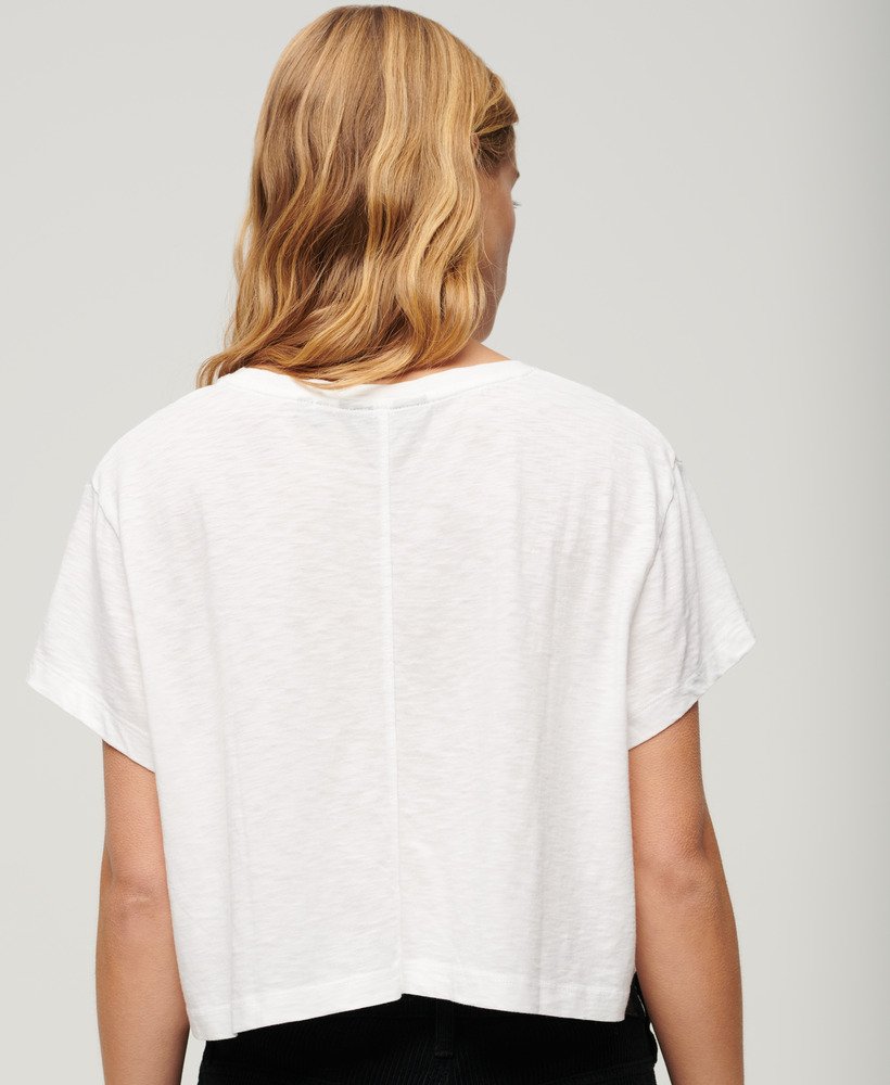 camiseta cropped folgada na cor optic