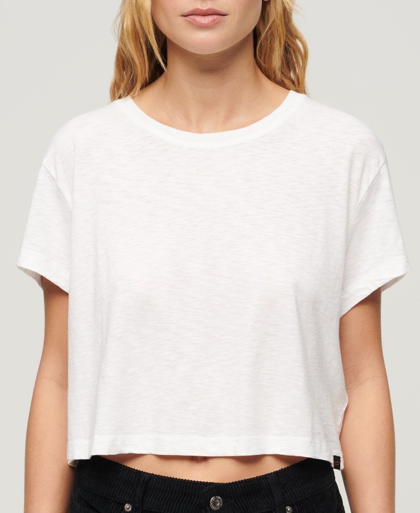 camiseta cropped folgada na cor optic