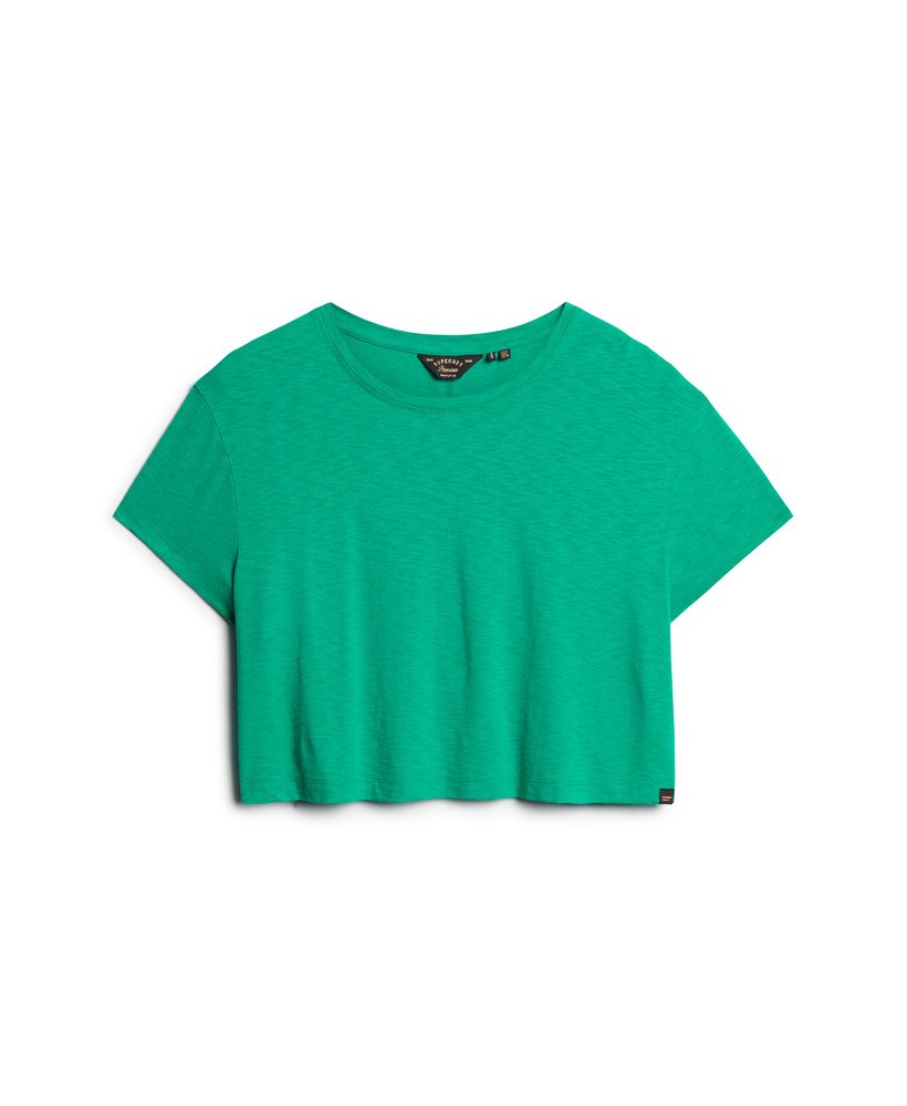 camiseta cropped folgada na cor verde verão