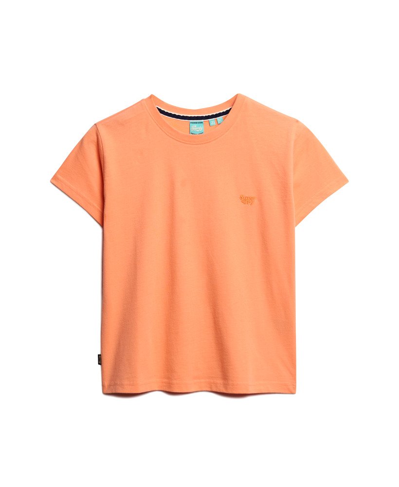 camiseta essential logo fitted na cor fusion coral