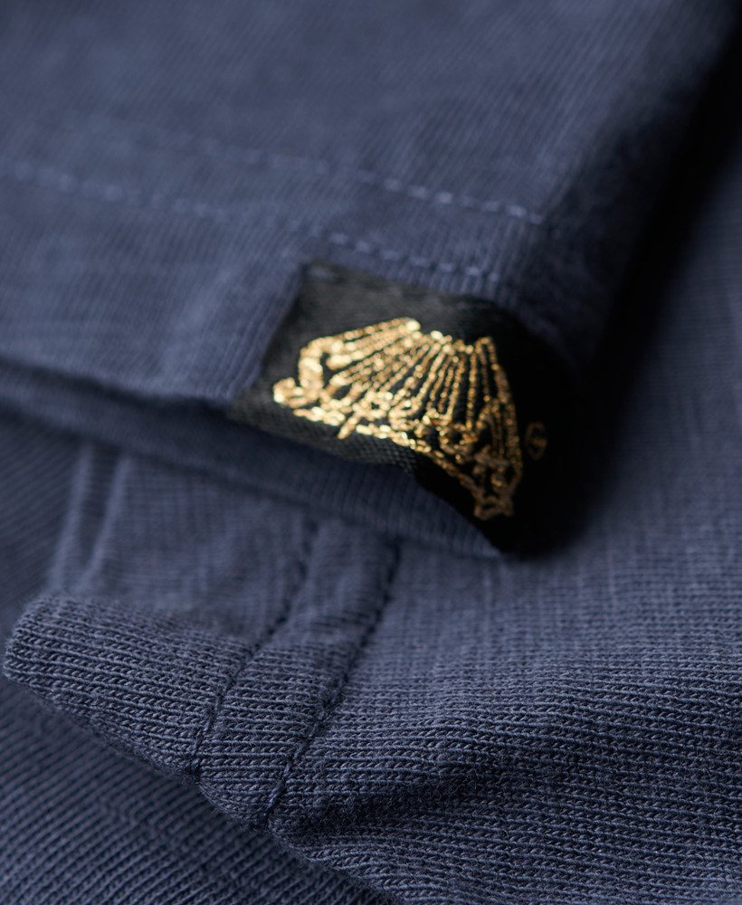 camiseta relaxed com logo metálico na cor lauren navy