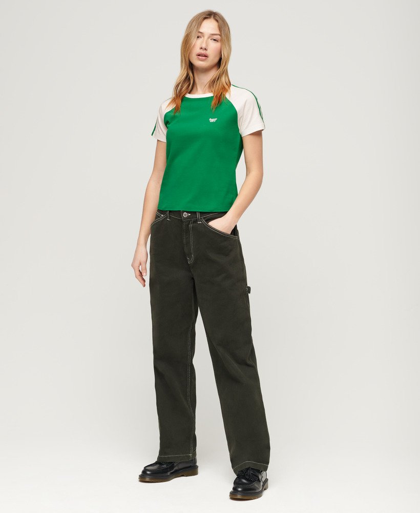 camiseta retrô essential logo na cor verde bósforoóptica