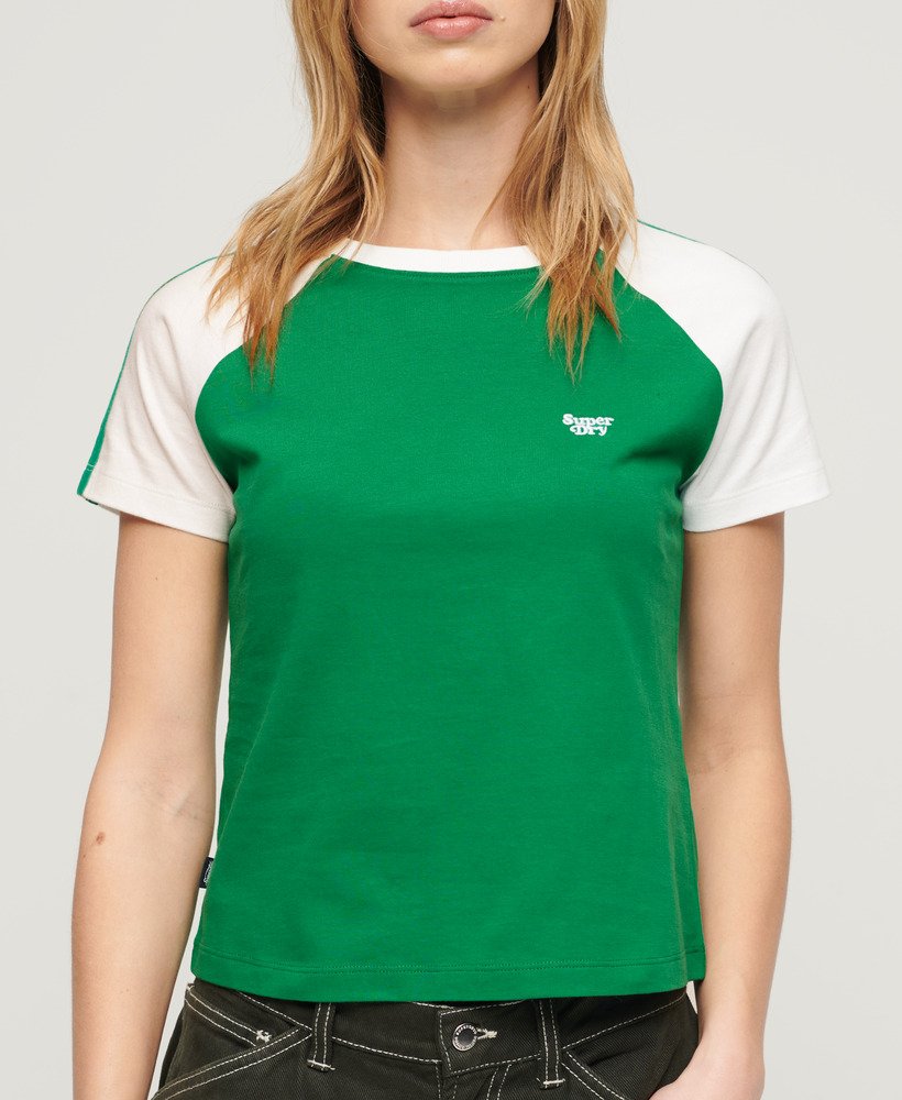 camiseta retrô essential logo na cor verde bósforoóptica