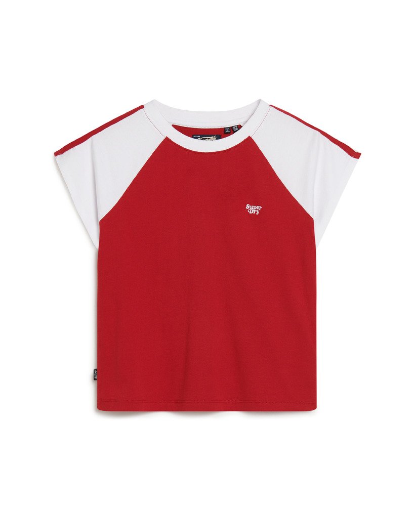 camiseta retrô essential logo na cor vermelho barn doorÓptico