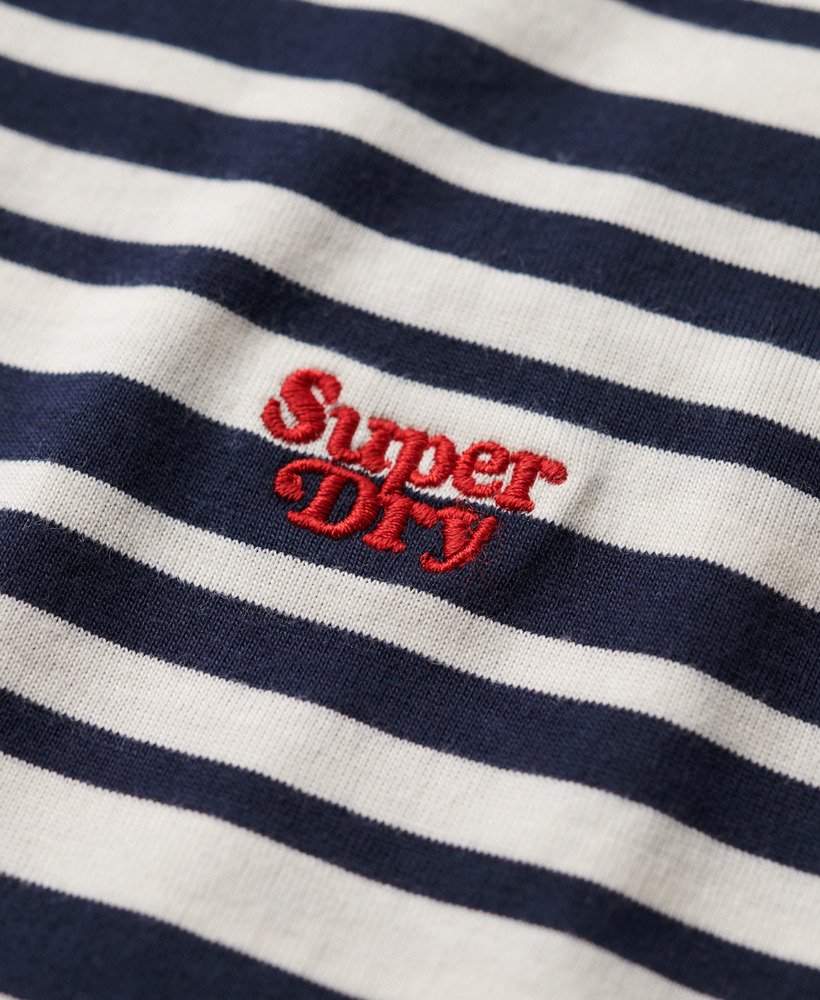 camiseta essential logo listrada ajustada em listras azul marinho intensas