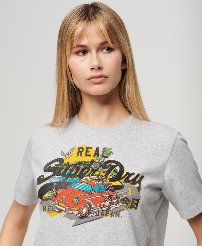 camiseta la graphic relaxed em cinza mesclado