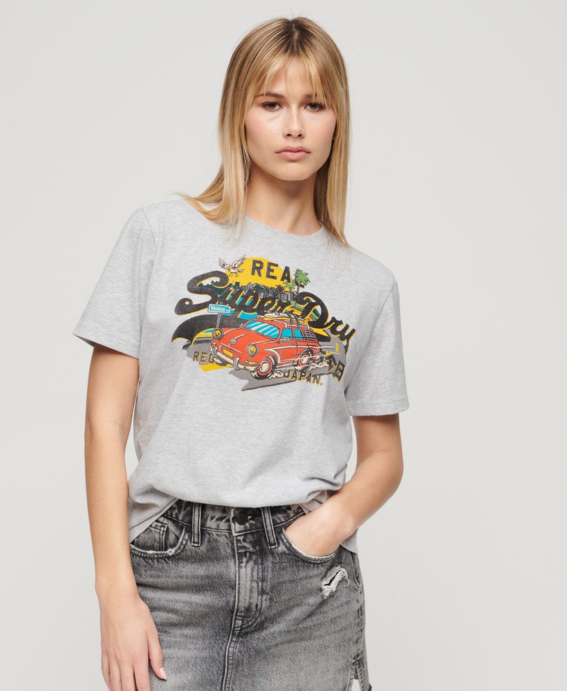 camiseta la graphic relaxed em cinza mesclado