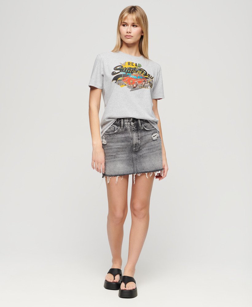 camiseta la graphic relaxed em cinza mesclado