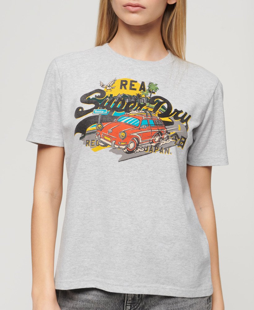 camiseta la graphic relaxed em cinza mesclado
