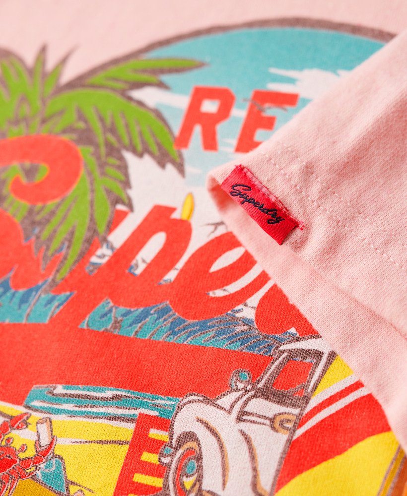 camiseta la graphic relaxed em tom rosa mesclado.