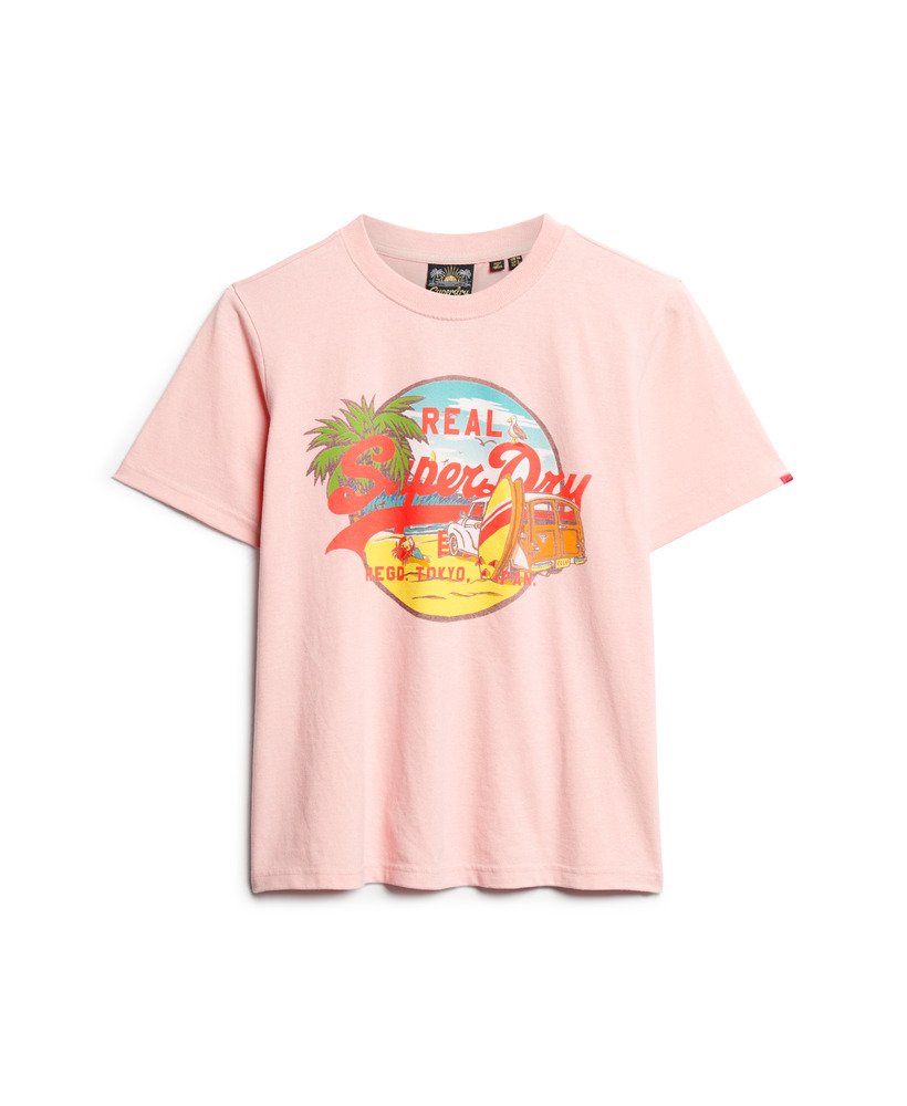 camiseta la graphic relaxed em tom rosa mesclado.