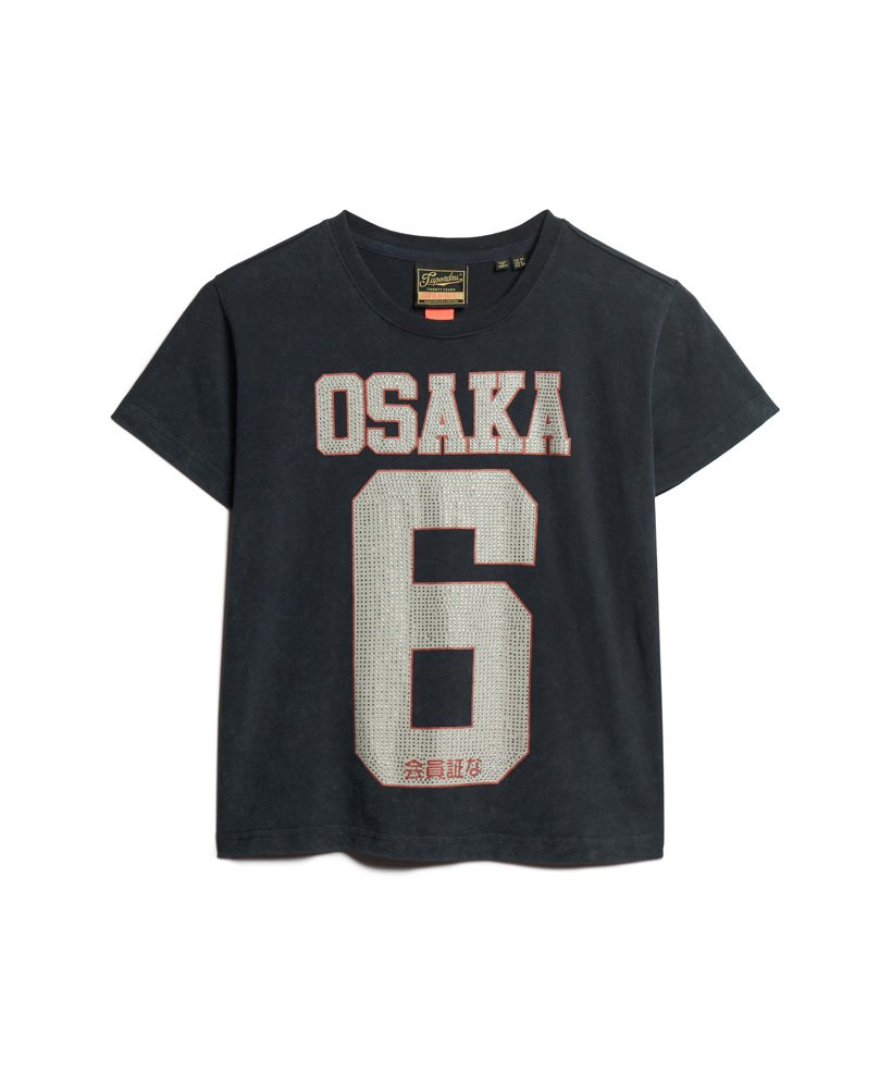camiseta osaka 6 embellished anos 90 na cor eclipse navy
