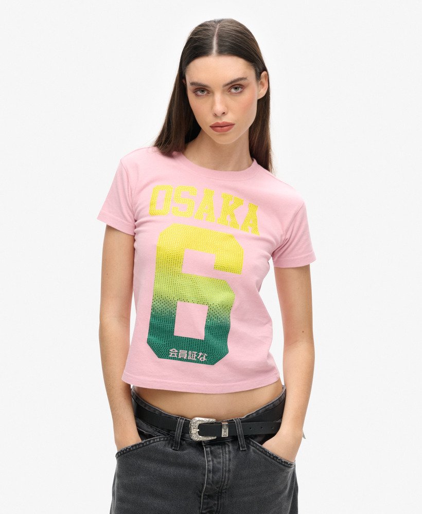 camiseta osaka 6 cali rs anos 90 em rosa claro