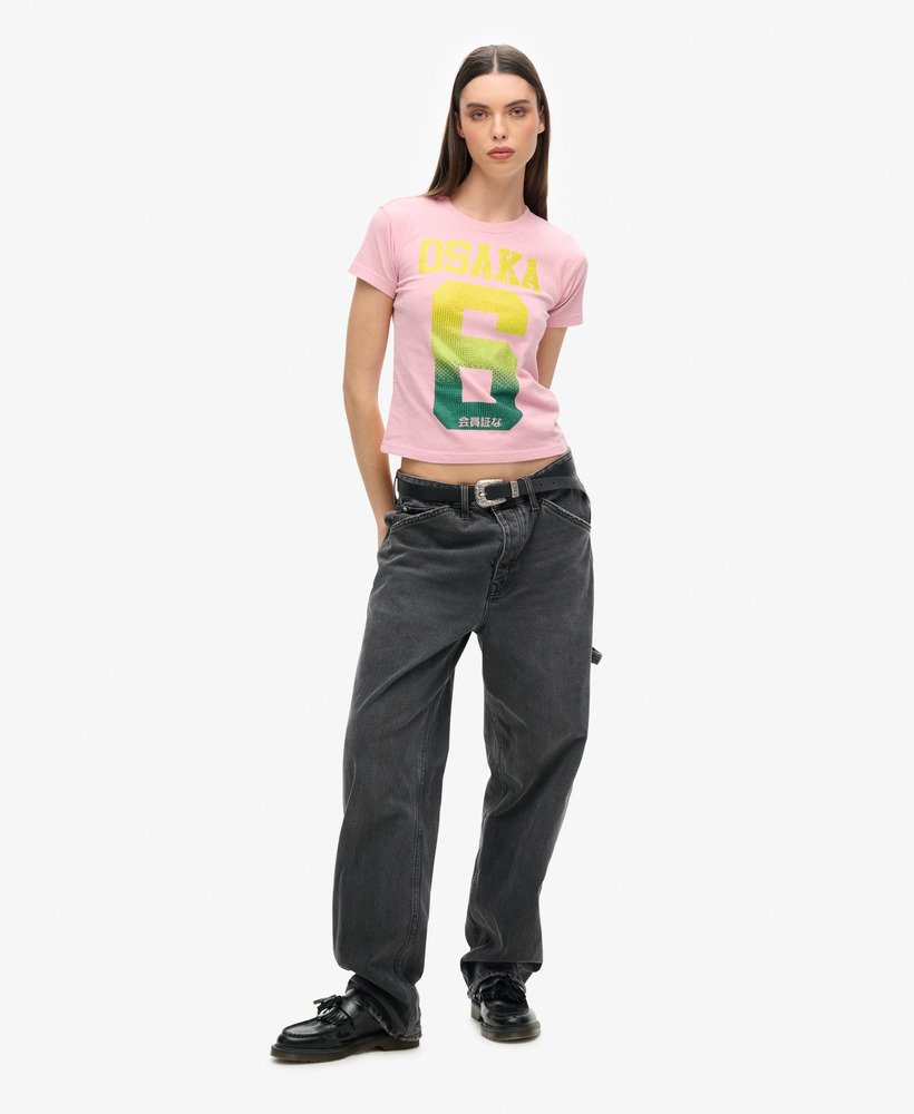 camiseta osaka 6 cali rs anos 90 em rosa claro