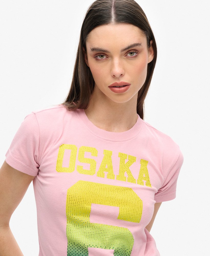 camiseta osaka 6 cali rs anos 90 em rosa claro