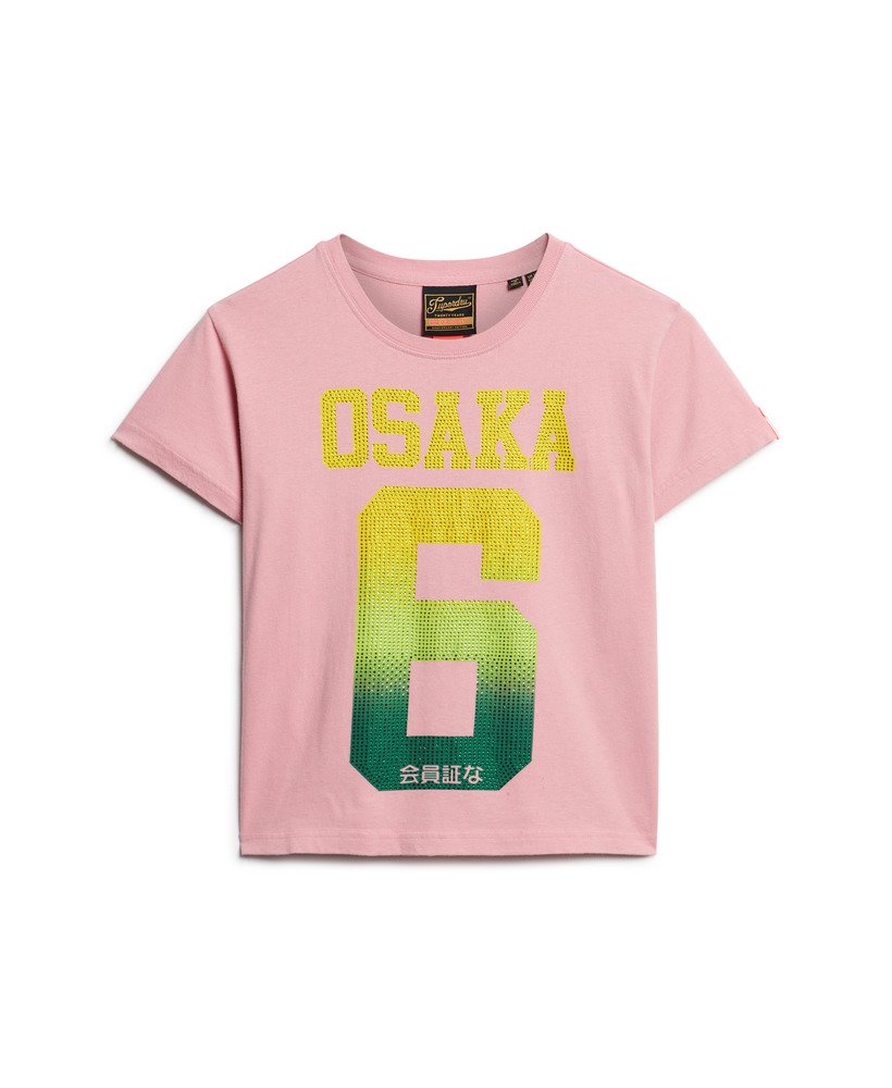 camiseta osaka 6 cali rs anos 90 em rosa claro