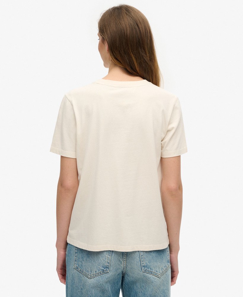 camiseta retro flock relaxed na cor branco arroz