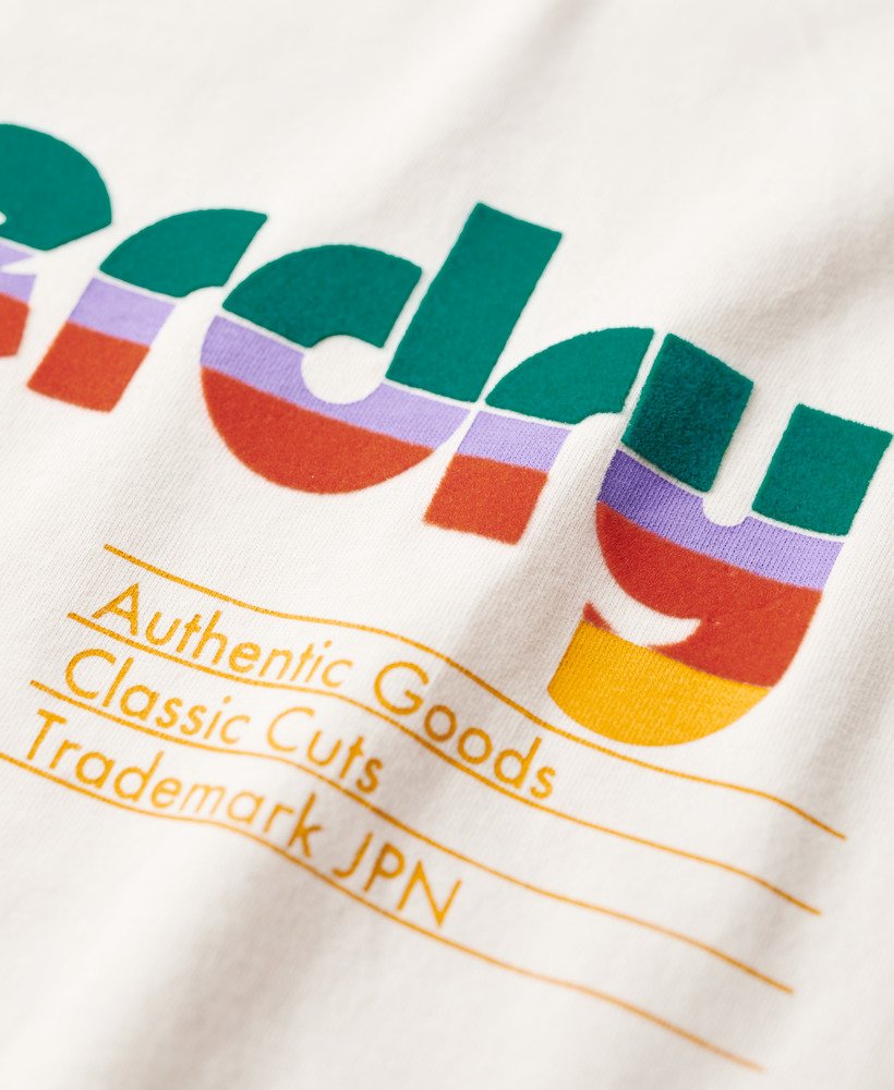 camiseta retro flock relaxed na cor branco arroz