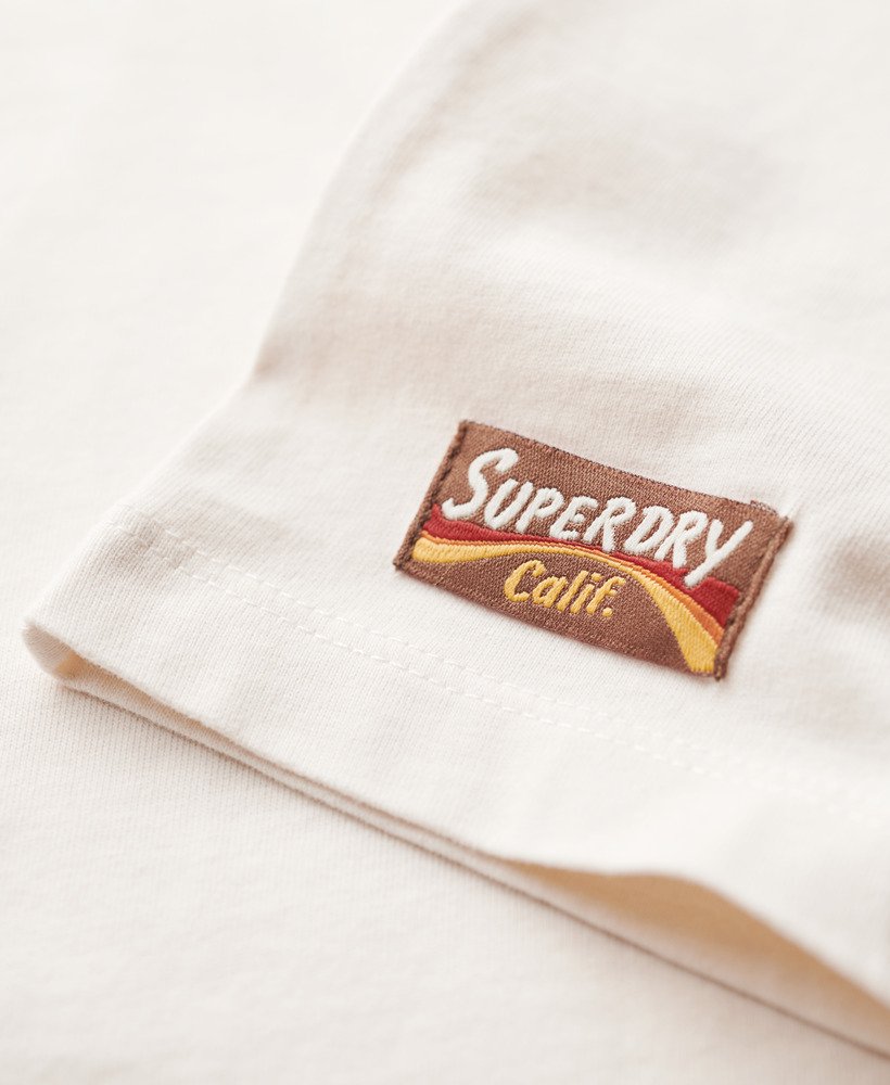 camiseta retro flock relaxed na cor branco arroz