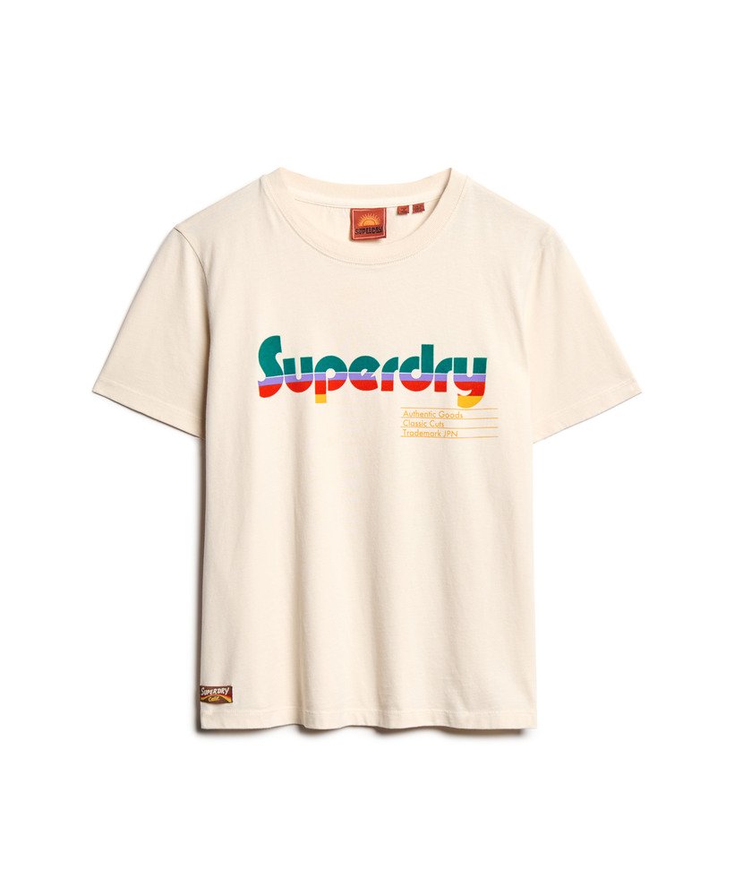 camiseta retro flock relaxed na cor branco arroz