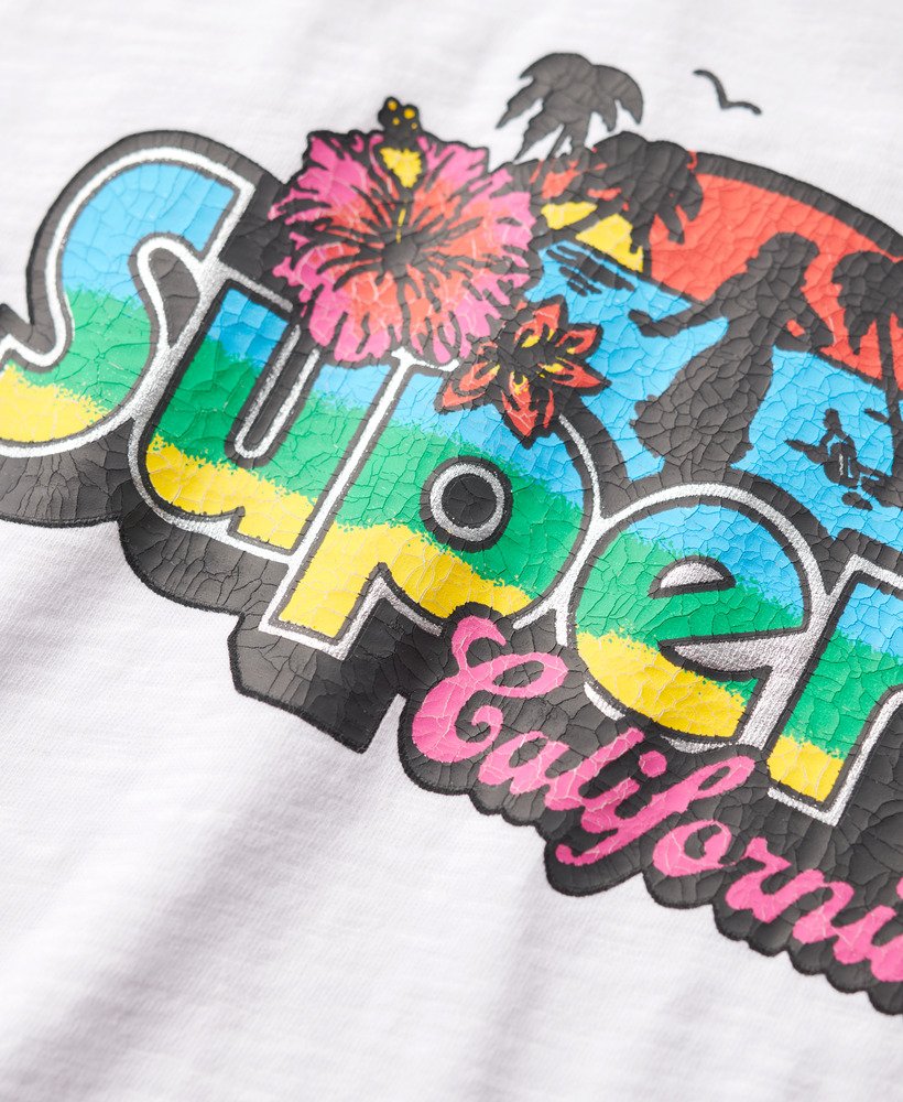 camiseta cali sticker fitted em tecido slub branco inverno