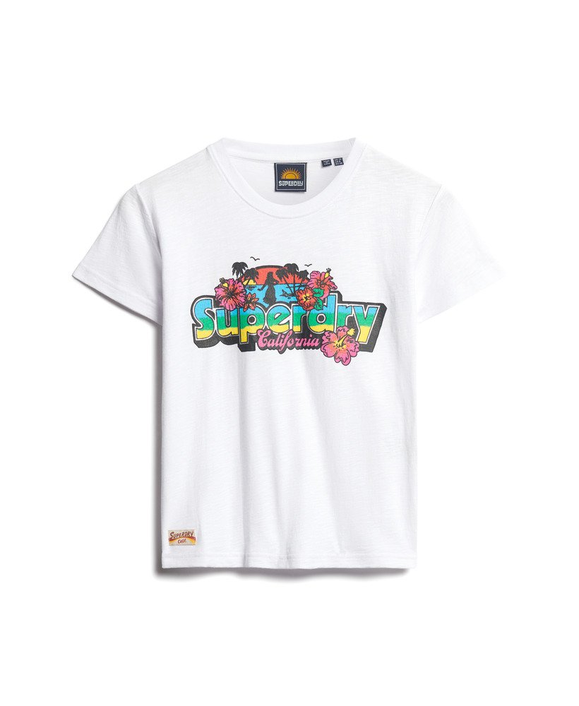 camiseta cali sticker fitted em tecido slub branco inverno